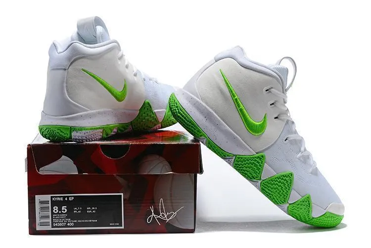 Nike Kyrie 4 White Green Men Basketball Shoes !!! CYBER MONDAY SALE !!!