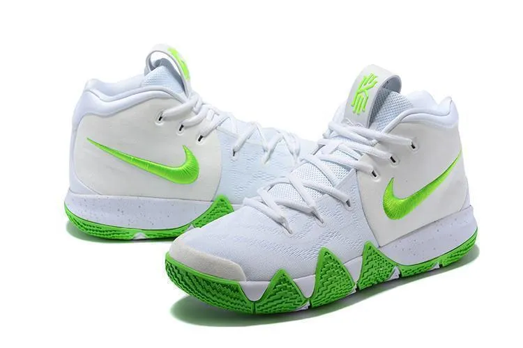 Nike Kyrie 4 White Green Men Basketball Shoes !!! CYBER MONDAY SALE !!!