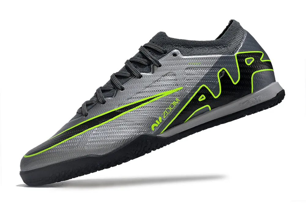 Nike Mercurial Vapor - Indoor Shoes - Fossil Gray | Jet Black | Chartreuse Green - FREE SHIPPING WORLDWIDE