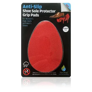 Non Slip Shoe Grip Pads 6x Pairs - Red