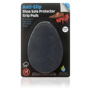 Non Slip Shoe Grip Sole Protection Pads 6x Pairs - Black