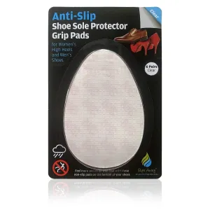 Non Slip Shoe Grip Sole Protection Pads 6x Pairs - Clear