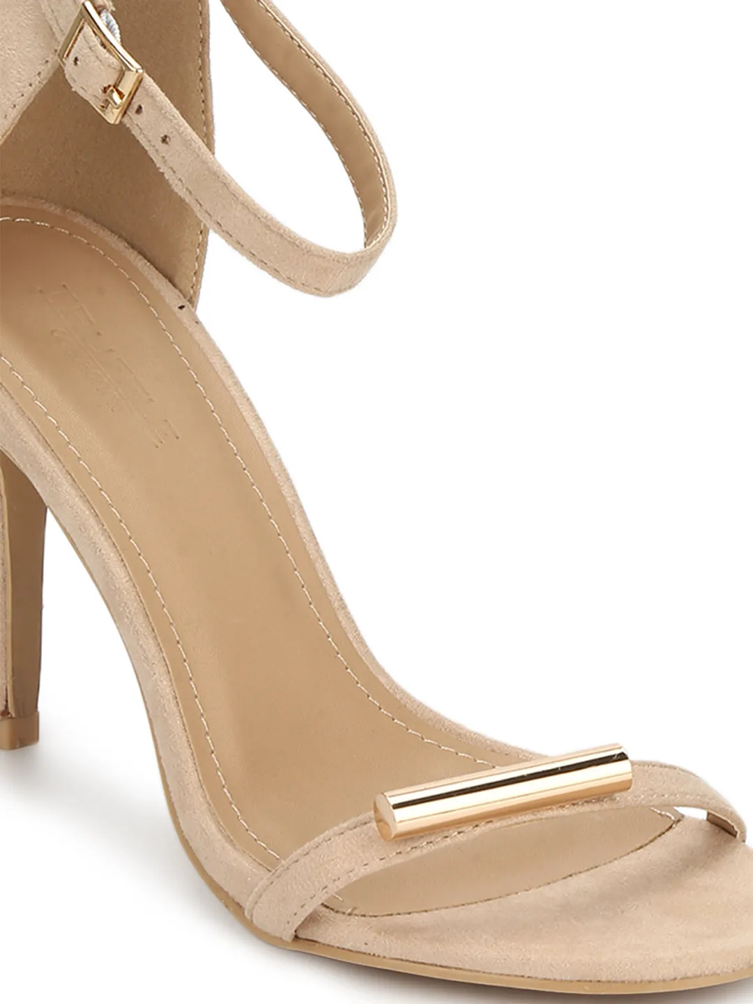 Nude Micro Golden Lining Barely There Stiletto Heels