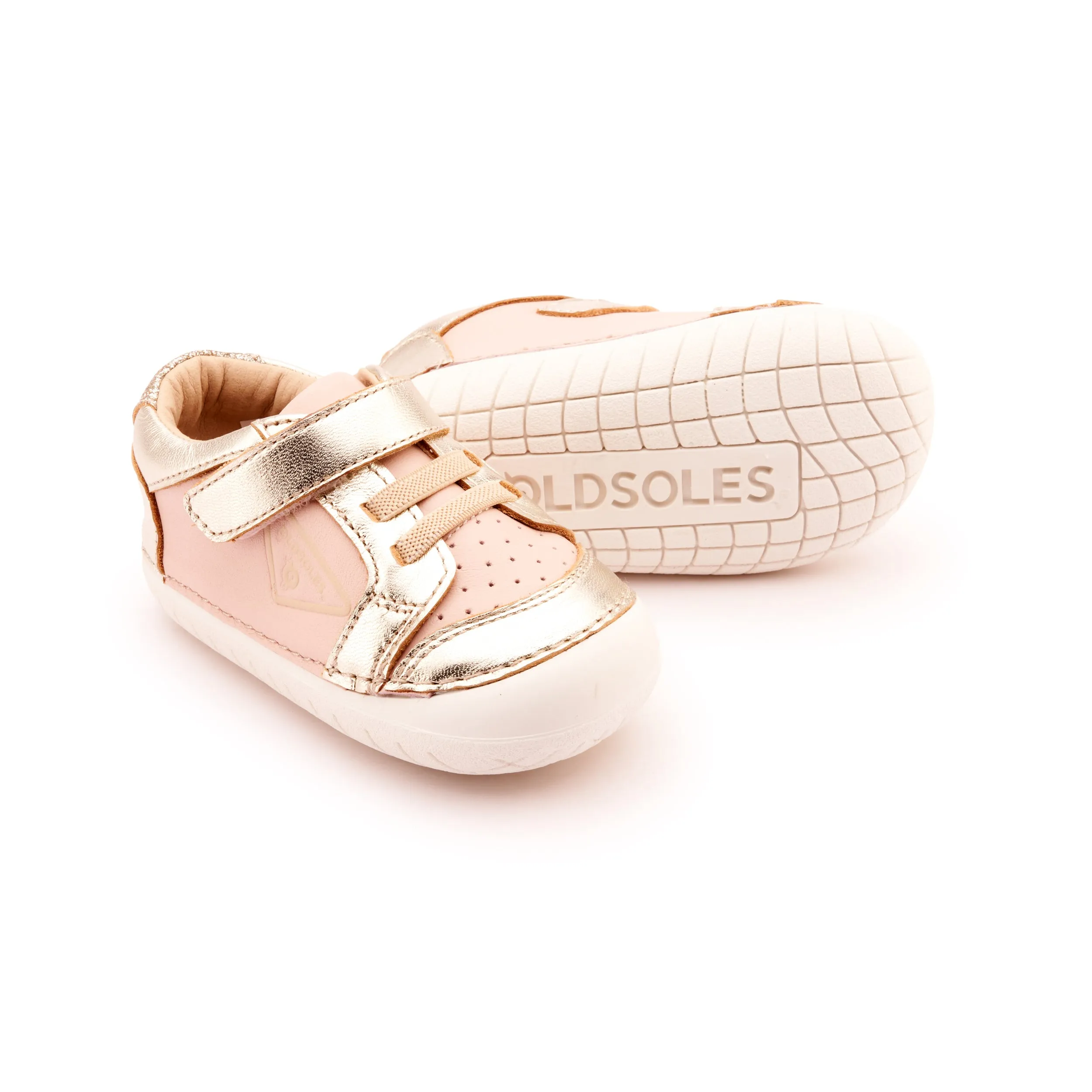 Old Soles Girl's 4094 Badge Pave Casual Shoes - Powder Pink / Gold / Glam Gold