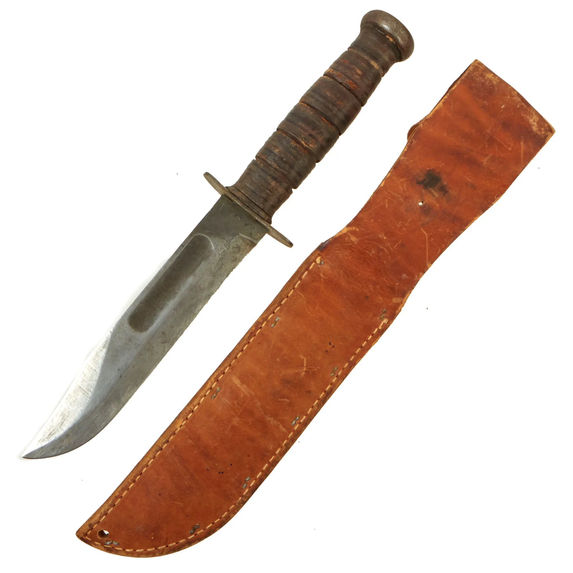 Original U.S. WWII Marine Raider Sergeant Frank Thomsen Battle of Okinawa Collection - Fighting Knives, Stiletto, Purple Heart, Honorable Discharge and More