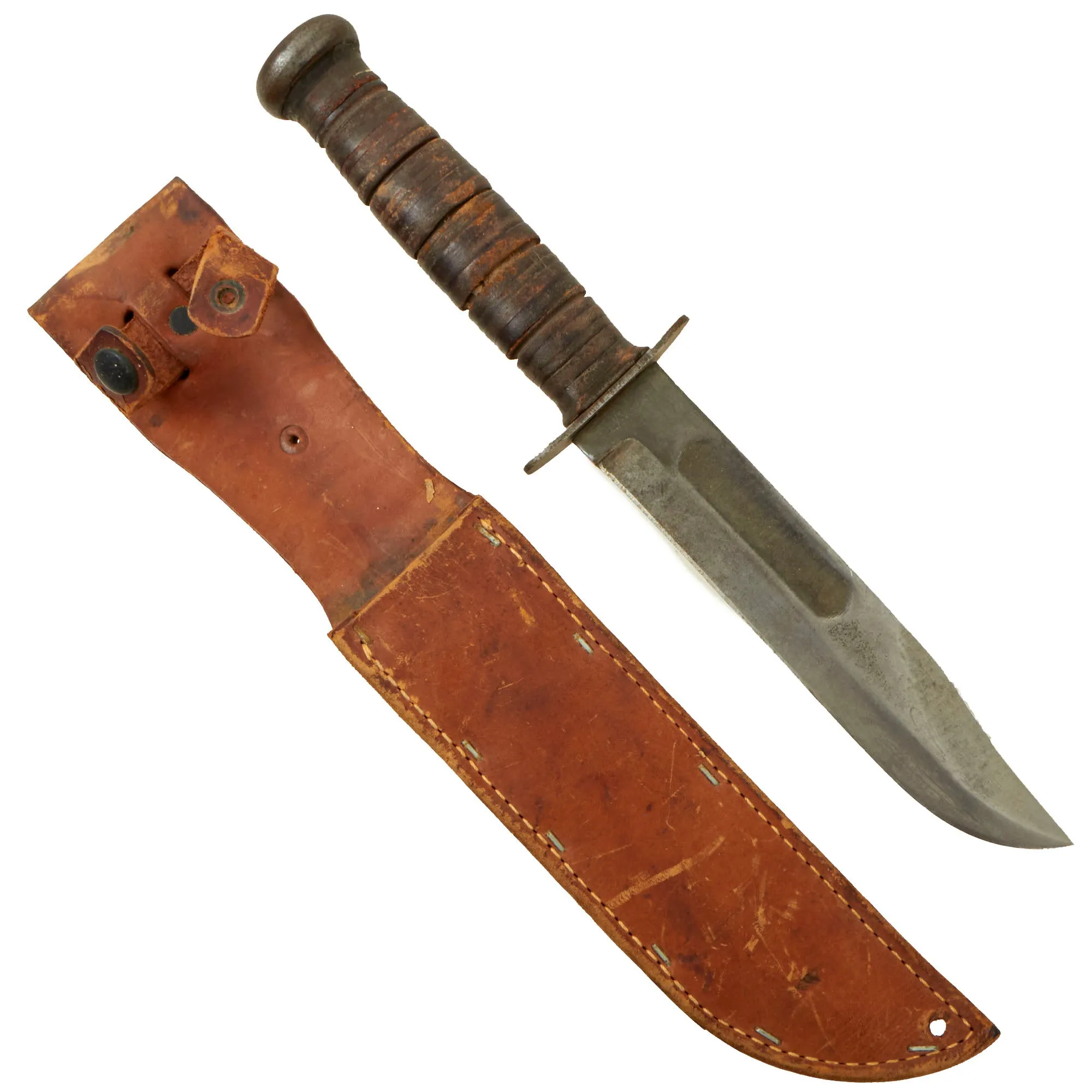 Original U.S. WWII Marine Raider Sergeant Frank Thomsen Battle of Okinawa Collection - Fighting Knives, Stiletto, Purple Heart, Honorable Discharge and More