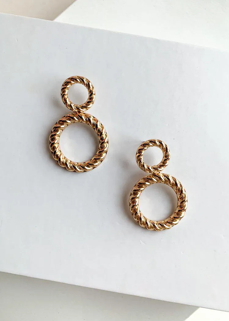 Pak Kret Gold Double Drop Hoops