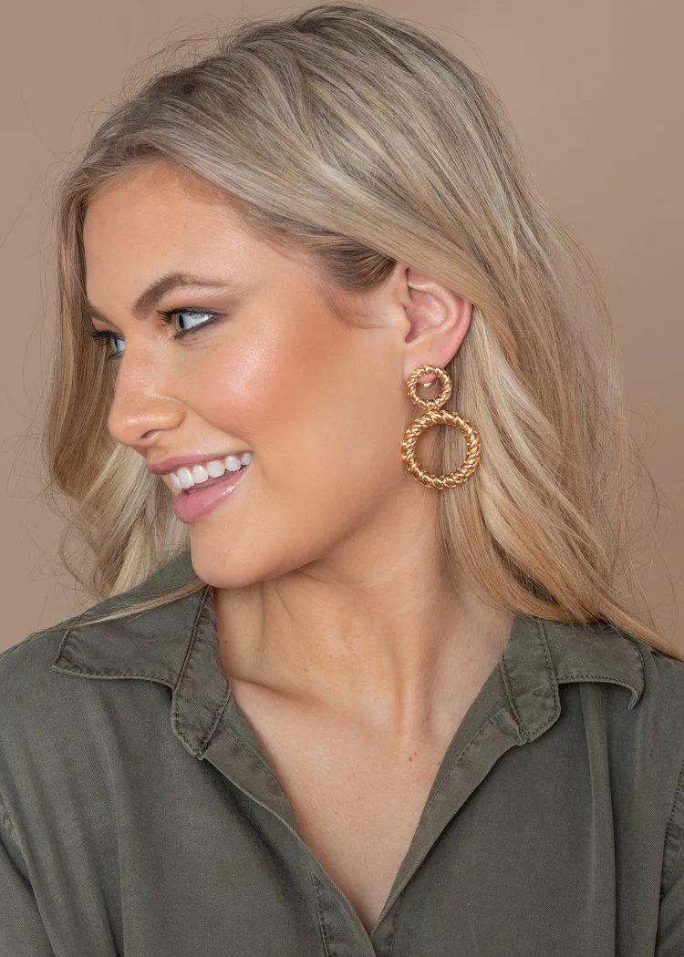 Pak Kret Gold Double Drop Hoops