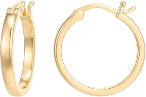 PAVOI 14K Gold Plated 925 Sterling Silver Post Lightweight Hoops | 20mm | Gold Hoop Earrings for Women