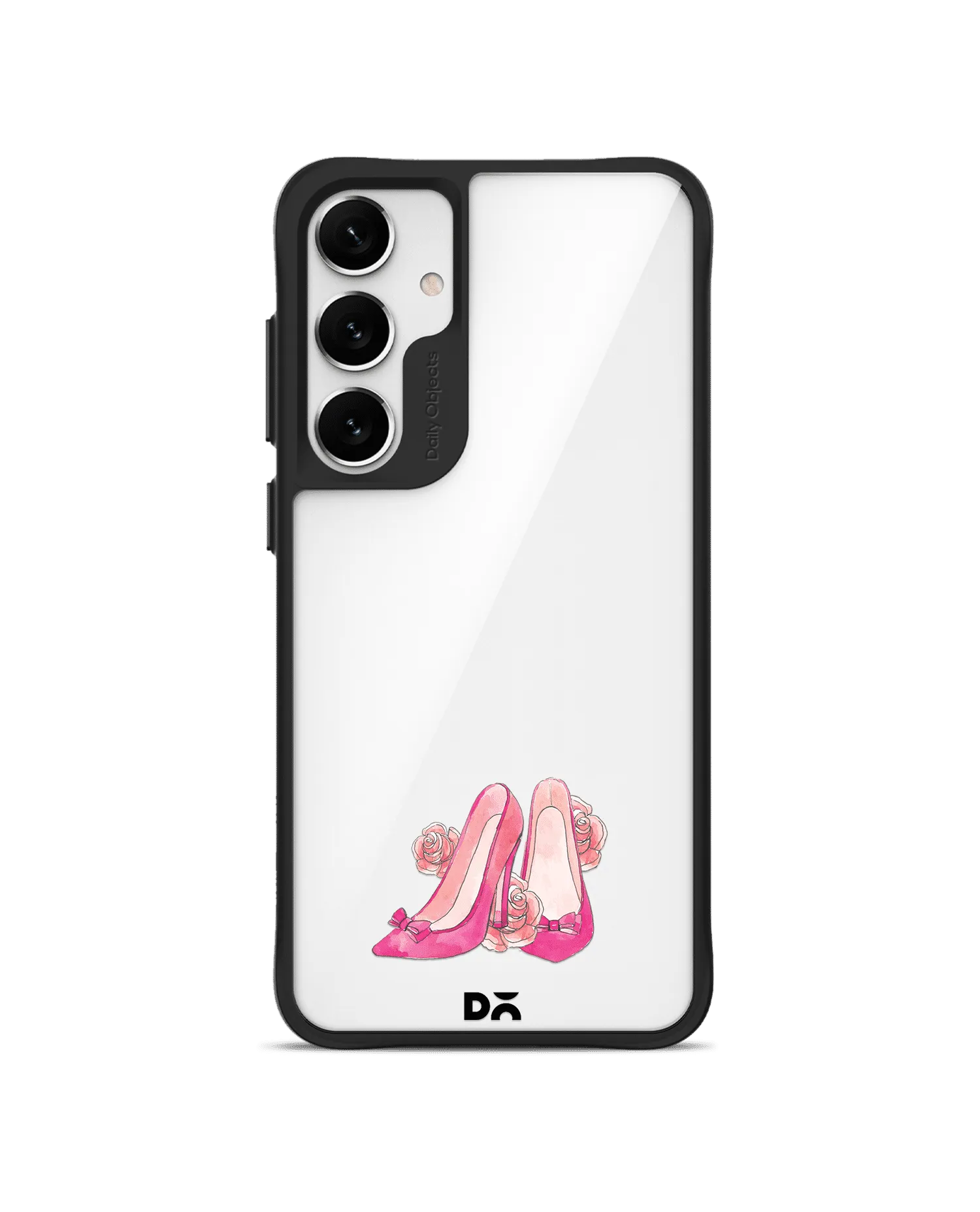 Pink Stilettos Black Hybrid Clear Case Cover For Samsung Galaxy S24