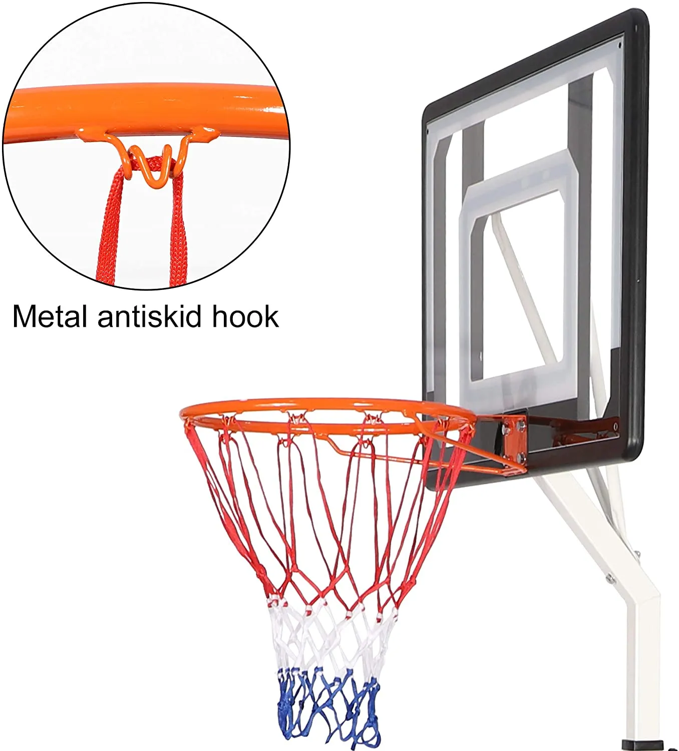 Portable Basketball Hoop Backboard System Stand Outdoor Sports Equipment Height Adjustable 6.9Ft-8.5Ft with Wheels