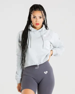 Power Cropped Hoodie | Mist Grey