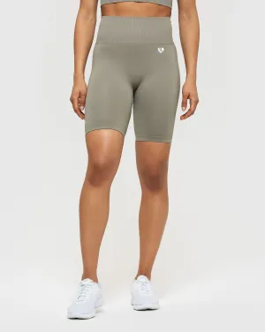 Power Seamless Cycling Shorts | Dark Taupe