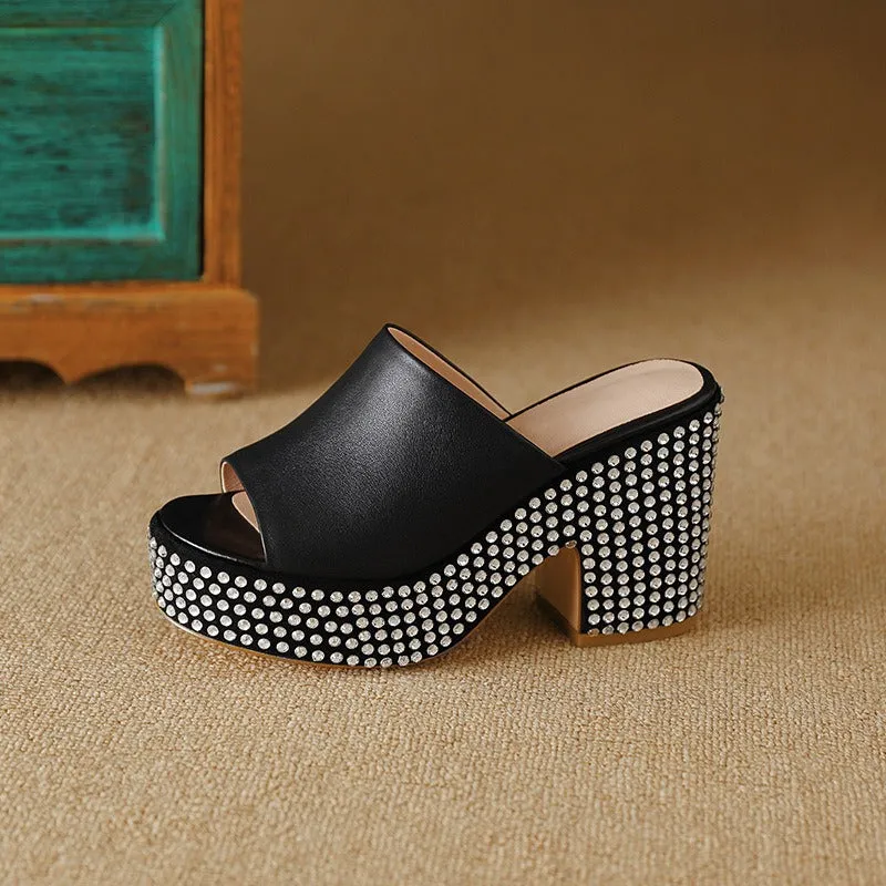 Pre Order:  Metal Studs Waterproof Platform Sandals