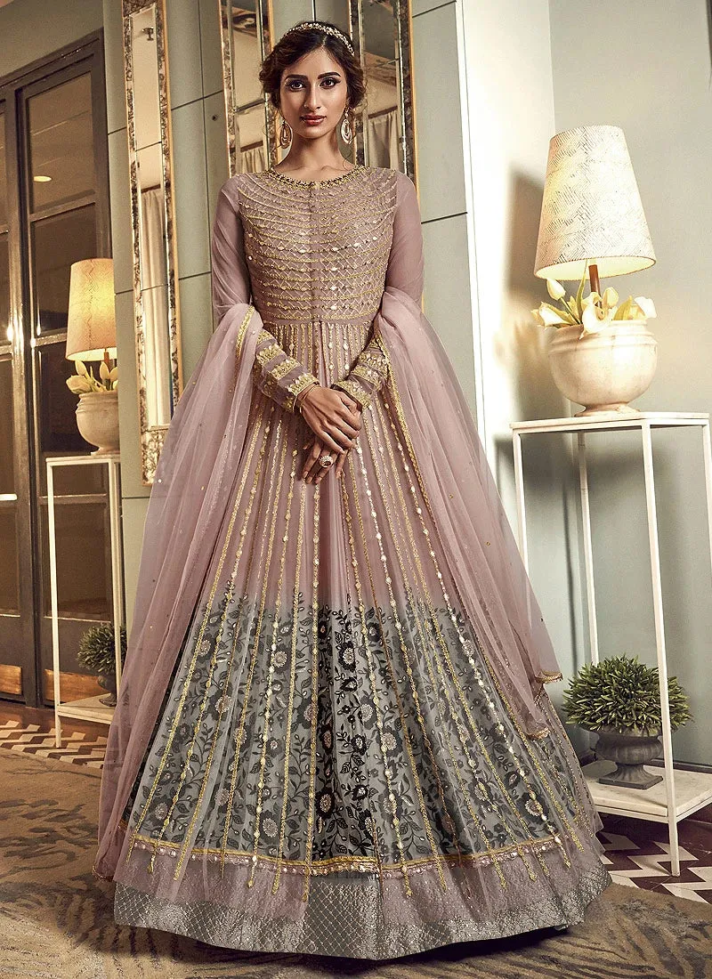 Prettyish Pink Designer Floor Length Anarkali Suit