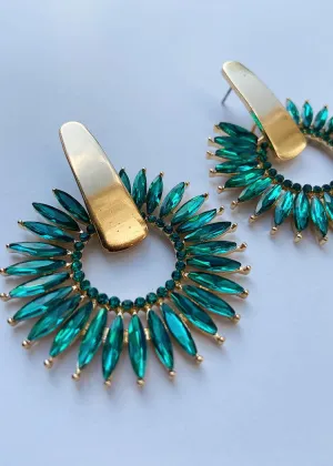 Primrose Jewel Hoops - Green