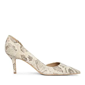 Saint Layla Beige Snake Print Leather Pumps