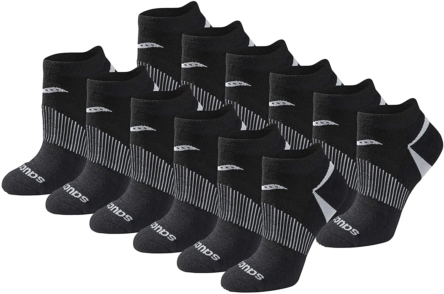 Saucony Women's Selective Cushion Performance No Show Athletic Sport Socks (6 & 12 Pairs)