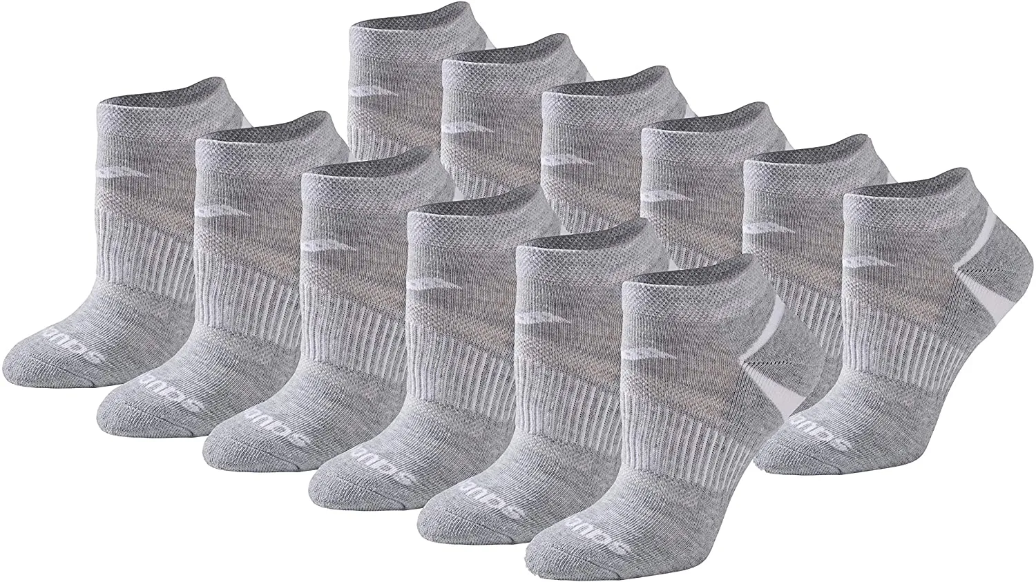 Saucony Women's Selective Cushion Performance No Show Athletic Sport Socks (6 & 12 Pairs)