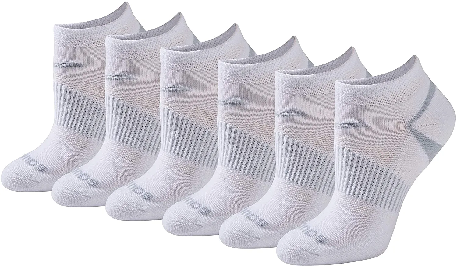 Saucony Women's Selective Cushion Performance No Show Athletic Sport Socks (6 & 12 Pairs)