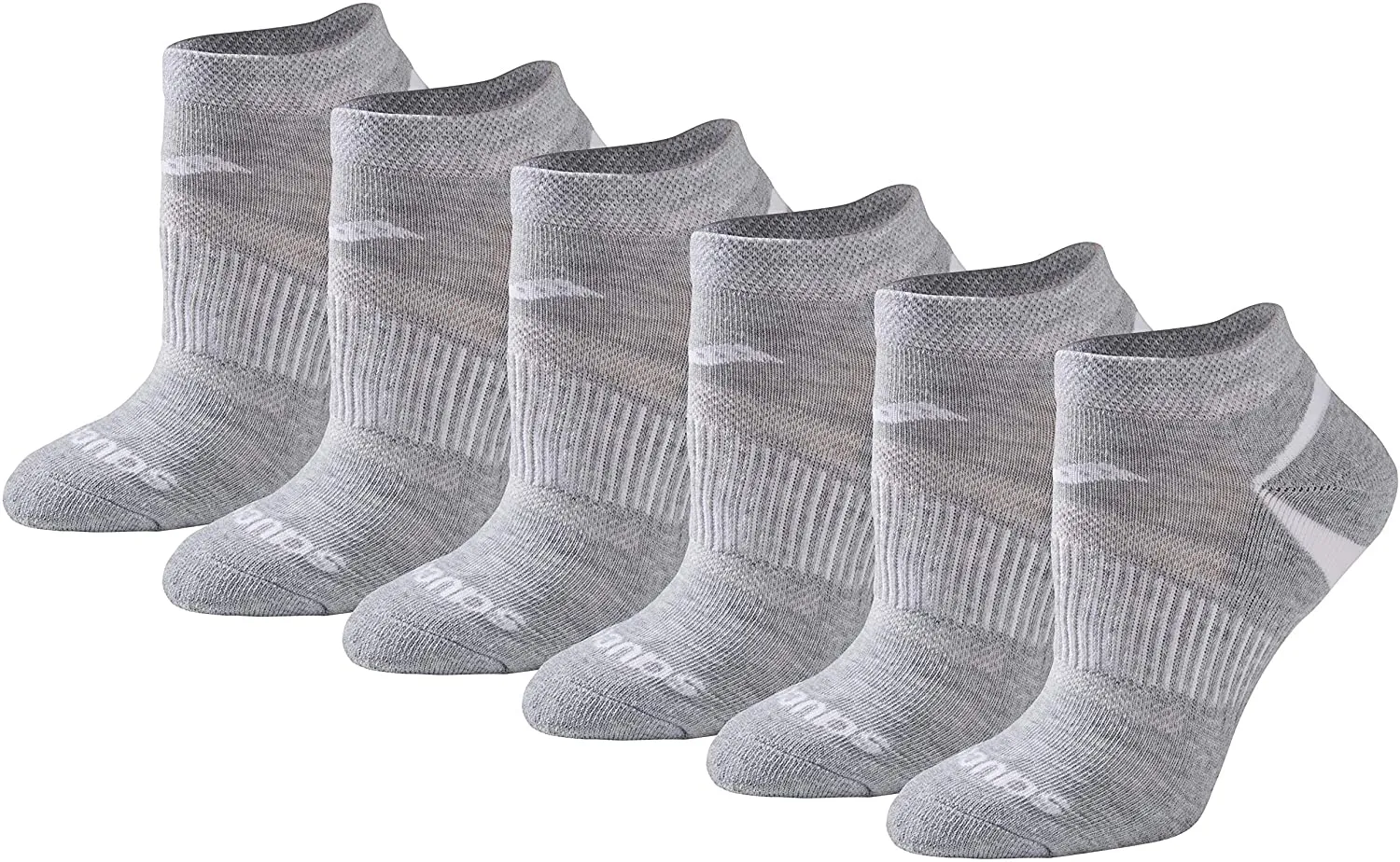 Saucony Women's Selective Cushion Performance No Show Athletic Sport Socks (6 & 12 Pairs)