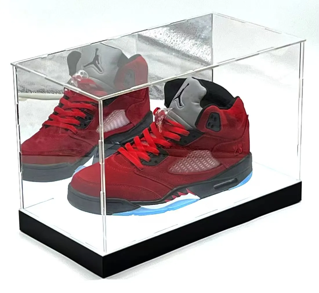 Shoes, Football, Display Case with Lights LED Riser Platform UV Super Clear Sneaker Box Showcase