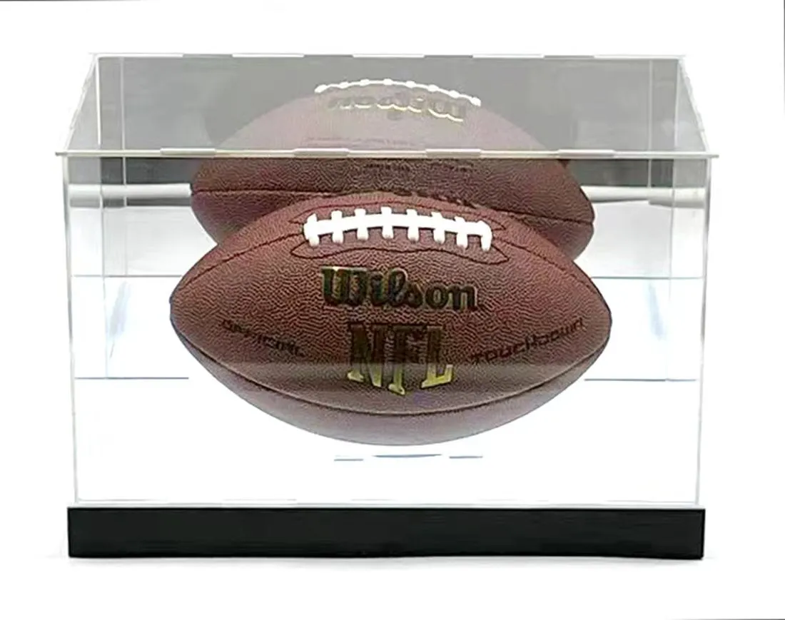 Shoes, Football, Display Case with Lights LED Riser Platform UV Super Clear Sneaker Box Showcase