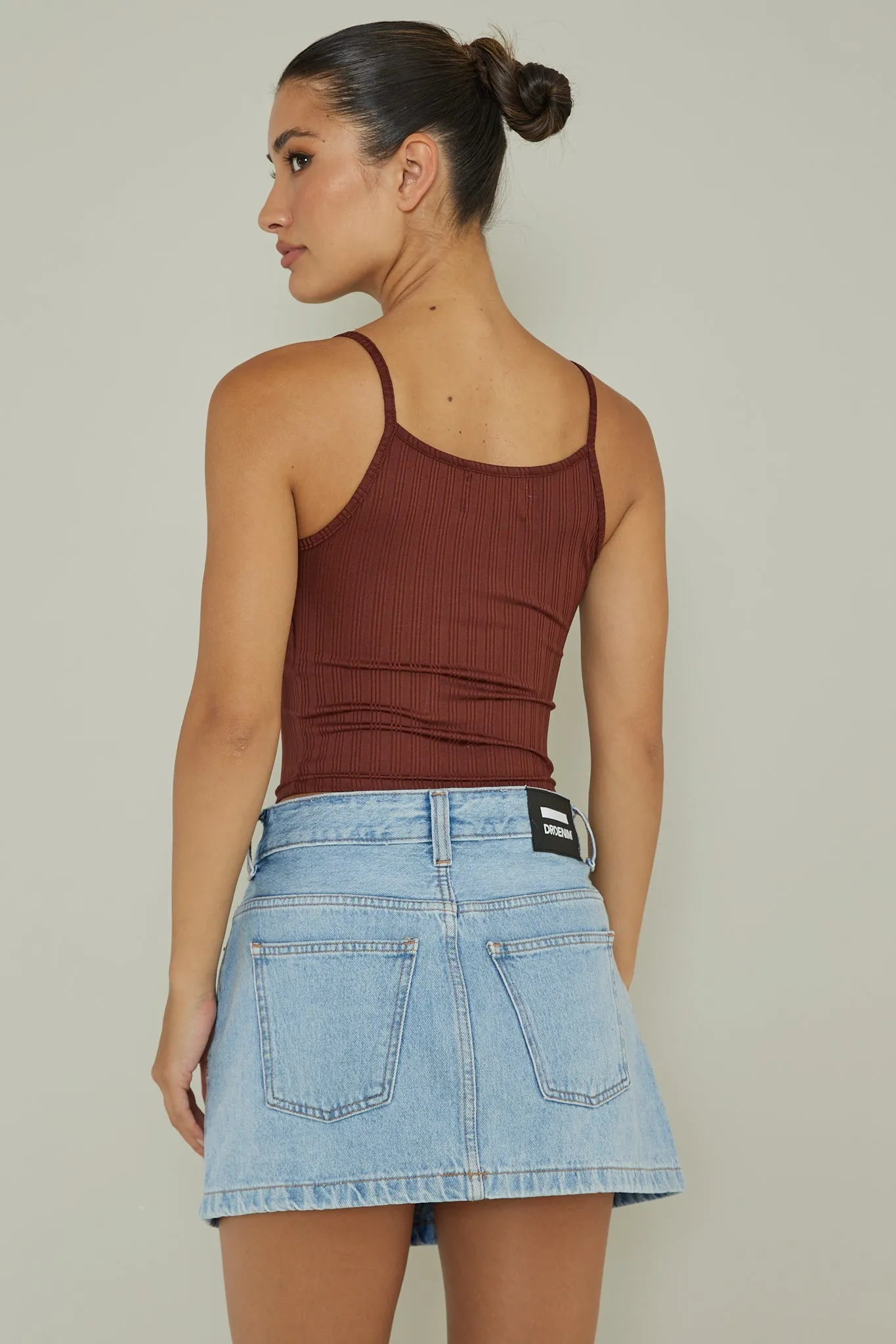 Sold Out Ribbed Cami Top Chocolate