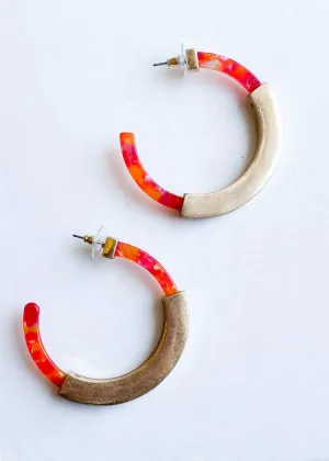 Tatsiana Resin Hoop - Orange