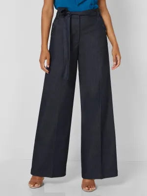 Tie-Waist Belted Wide-Leg Pant - 7th Avenue