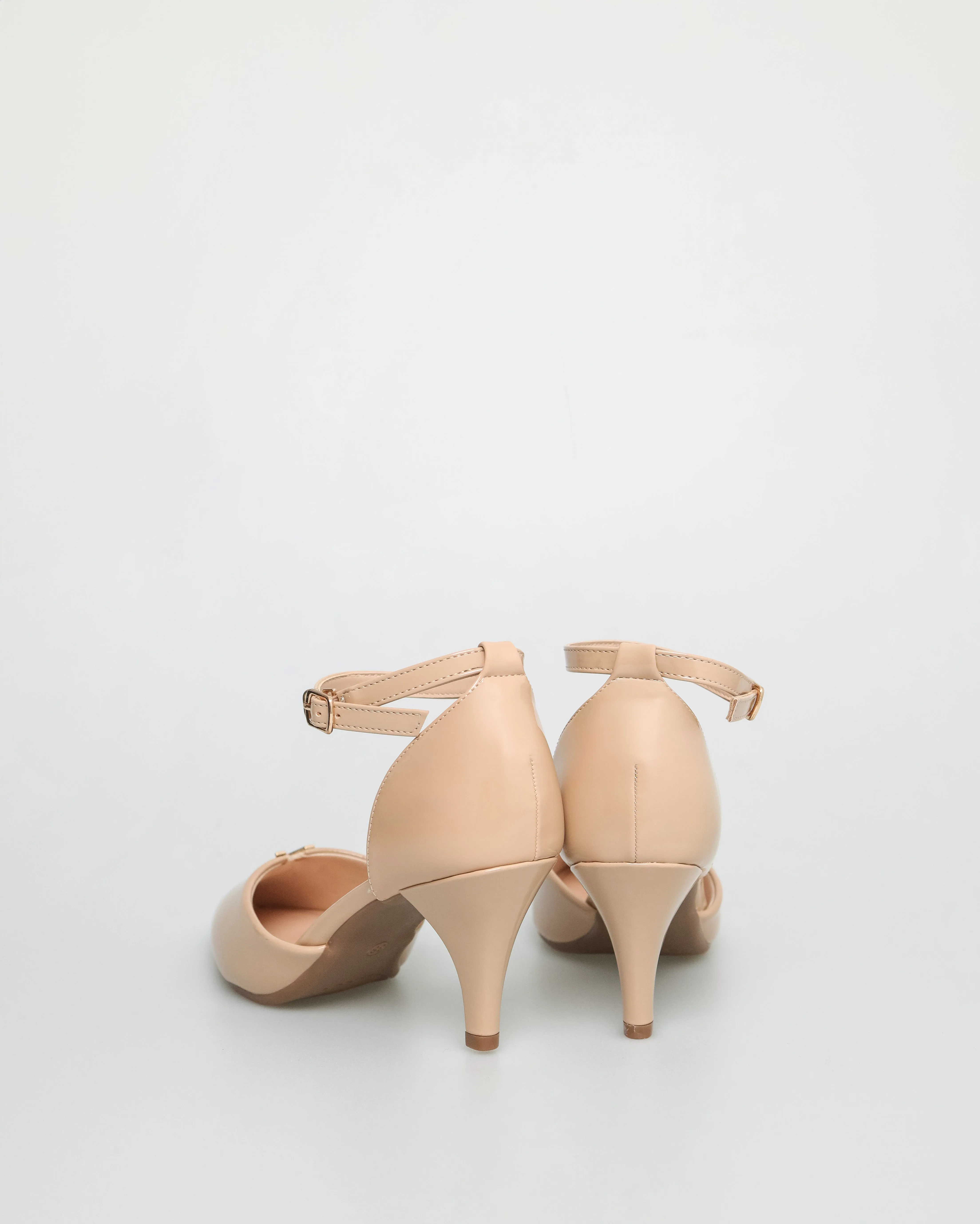 Tomaz NN272 Ladies Pointed Toe Ankle Strap Heels (Beige)