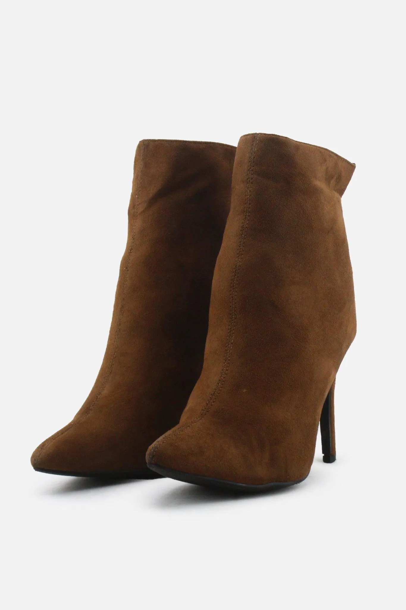 Wild Diva Zipper Stilettos Ankle Boots | Suede