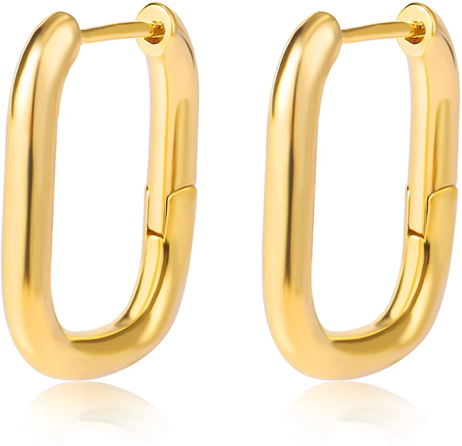 Women's 6 Pair Gold Chunky Hoop Earrings Set Hypoallergenic